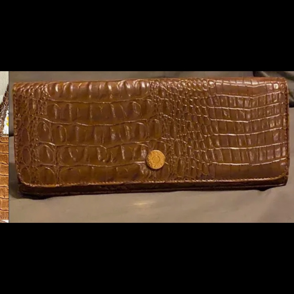 Isaac Mizrahi Bags Faux Brown Alligator Clutch